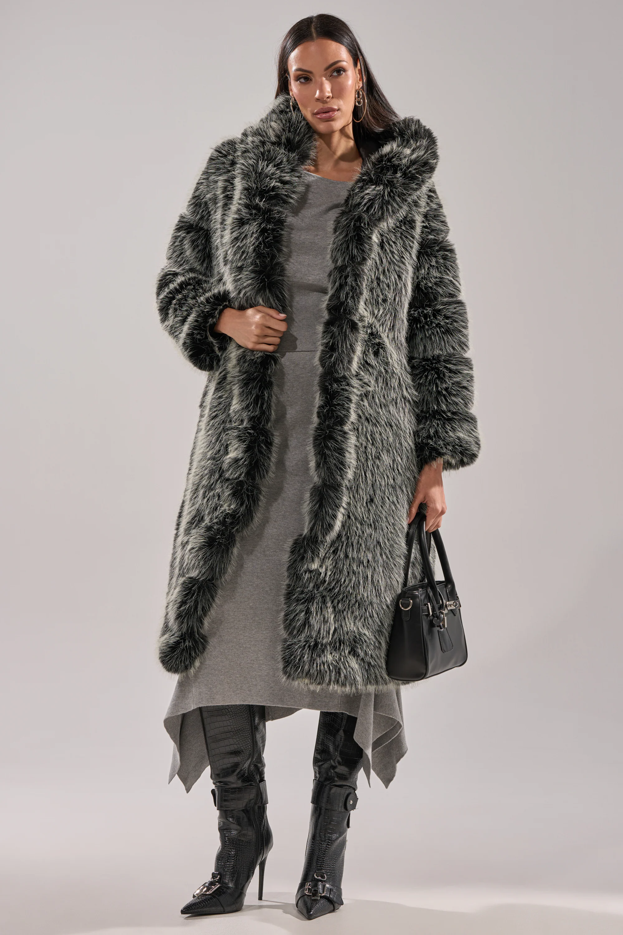 SNOW BUNNY HOODED FAUX FUR COAT - Image 10