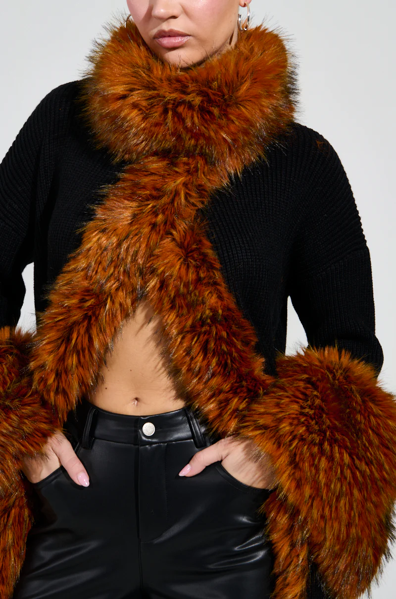 SNOWY NIGHT LONG CARDIGAN IN BLACK - Image 7