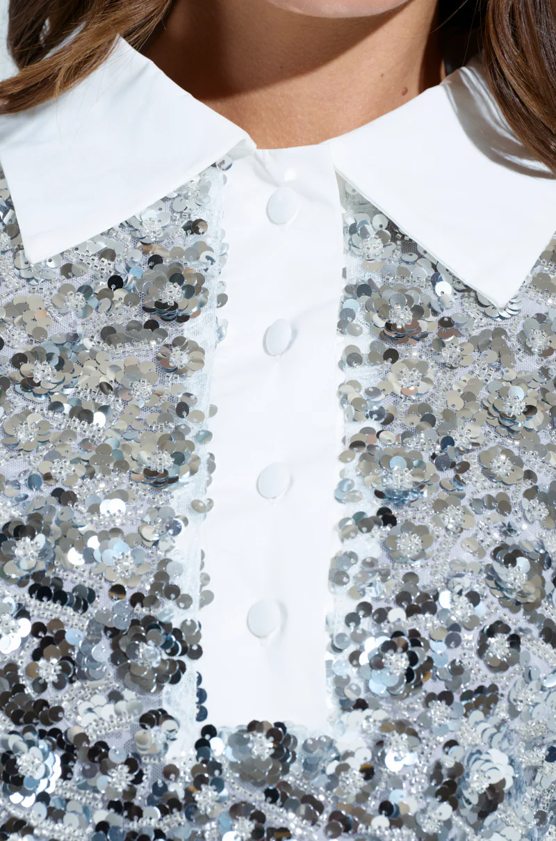 SO POSH BEADED SEQUIN SHIRT DRESS - Image 8