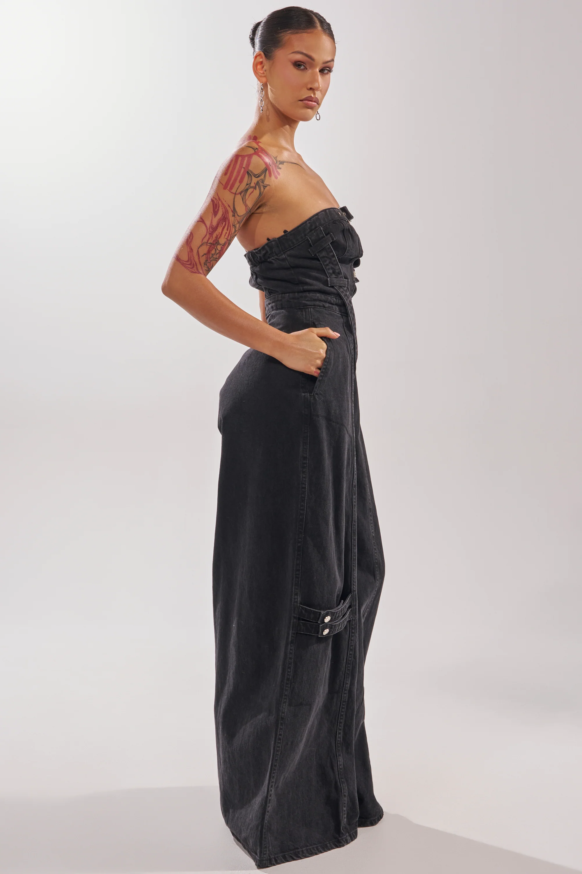 SO YESTERDAY WIDE LEG DENIM JUMPSUIT - Image 5