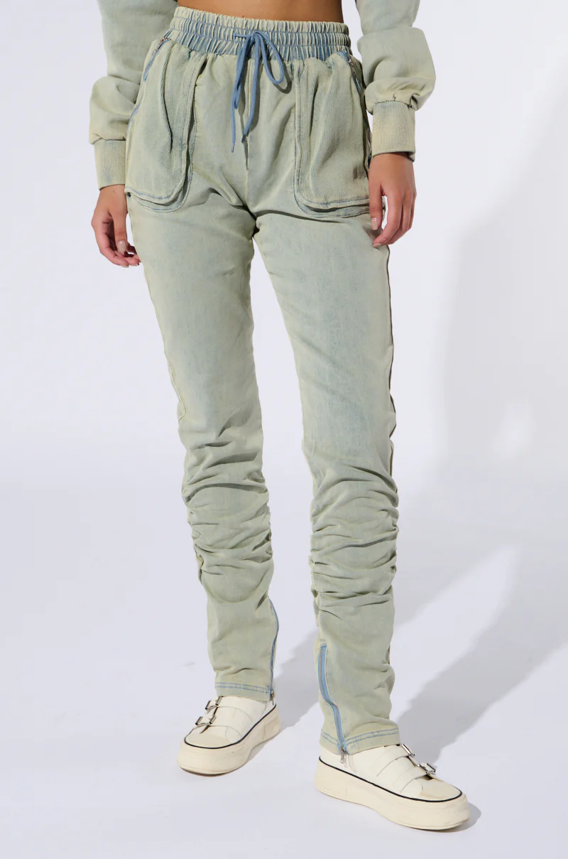SOCIAL STATUS FLARE LEG DENIM JOGGER - Image 3