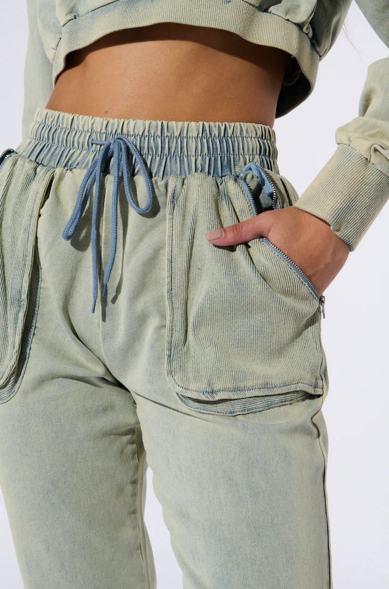 SOCIAL STATUS FLARE LEG DENIM JOGGER - Image 7