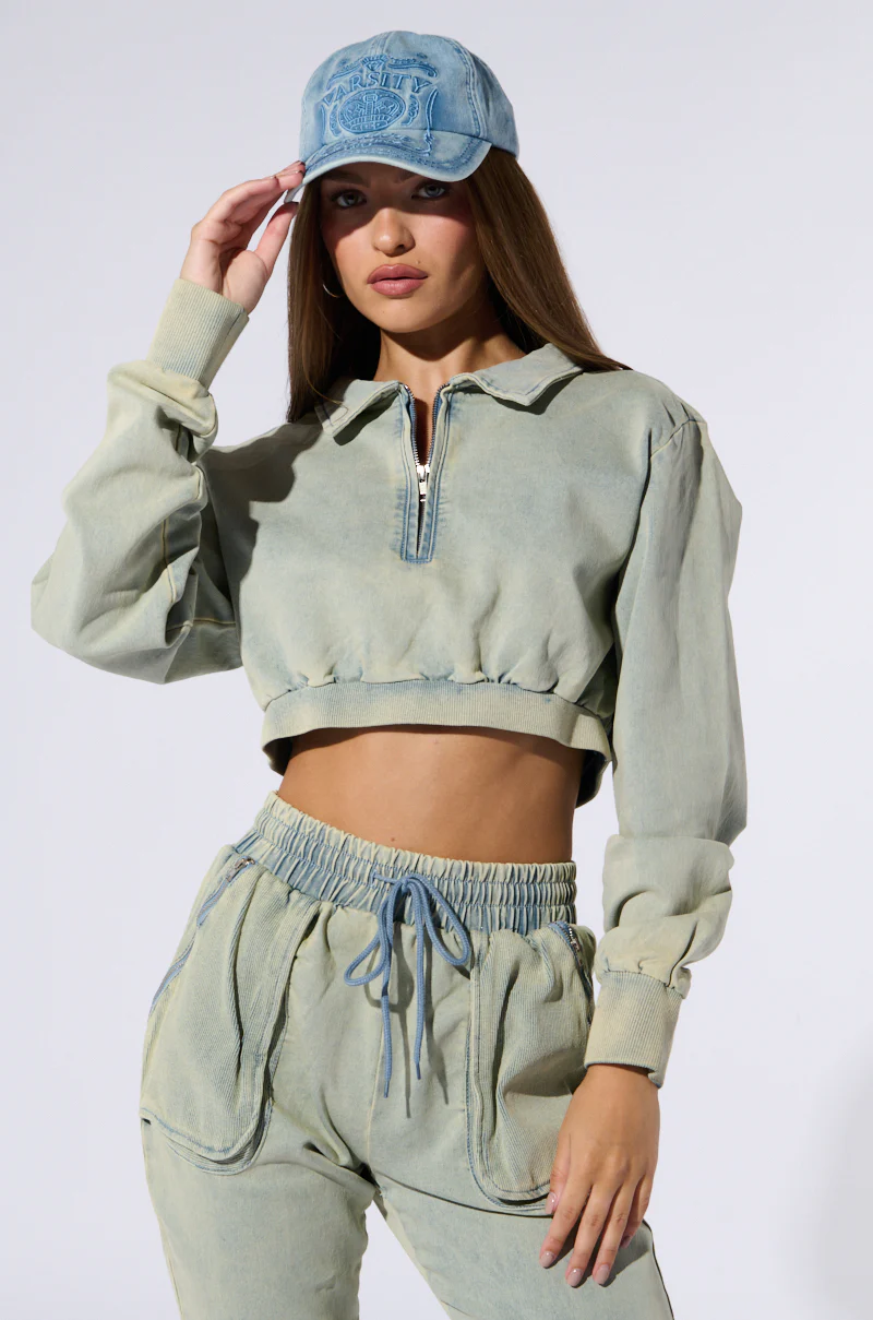 SOCIAL STATUS PULLOVER DENIM SWEATSHIRT - Image 2