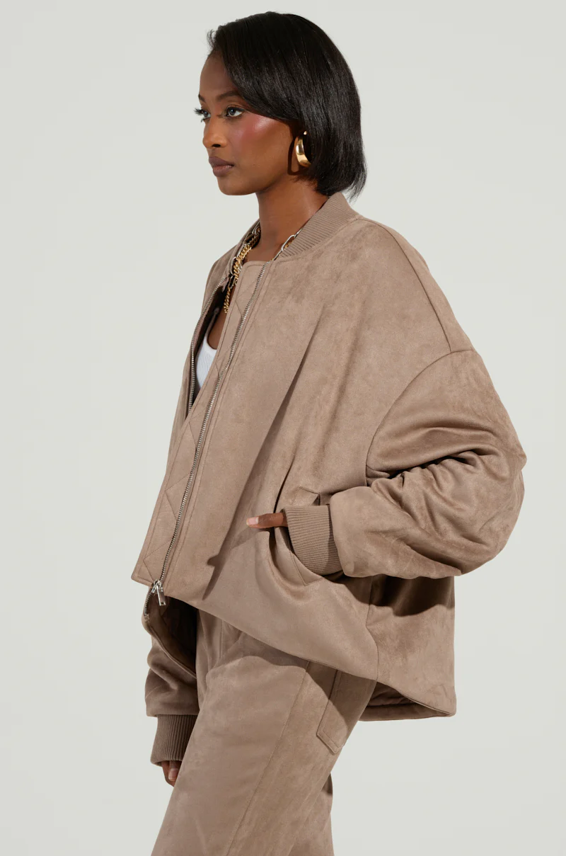 SOFIA FAUX SUEDE BOMBER - Image 3