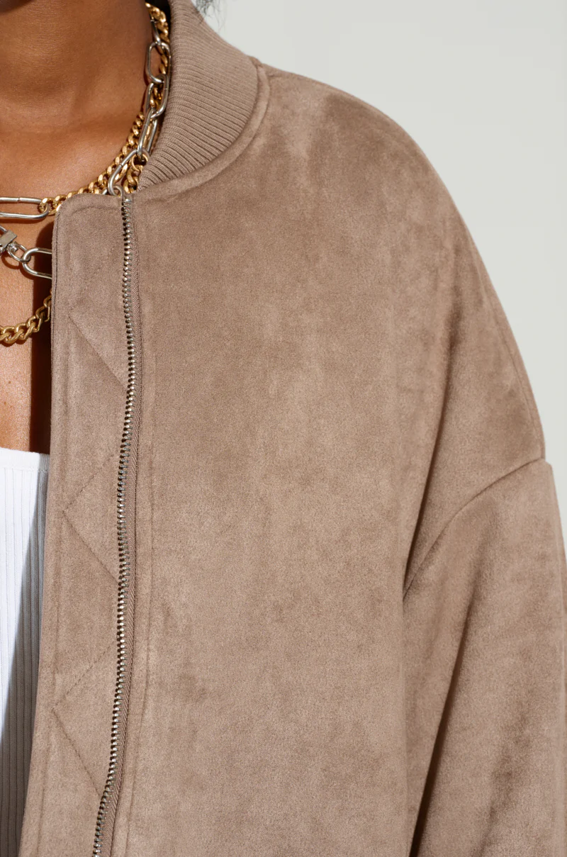 SOFIA FAUX SUEDE BOMBER - Image 7