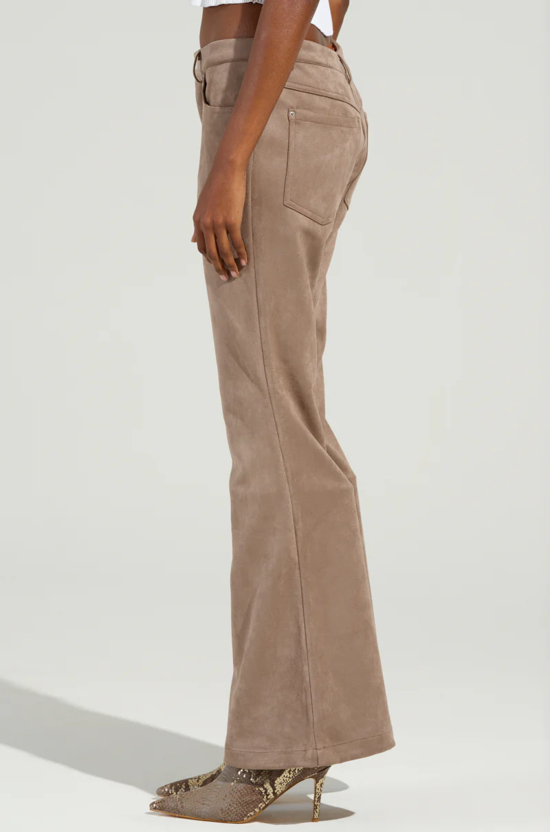 SOFIA FAUX SUEDE FLARE PANTS - Image 3