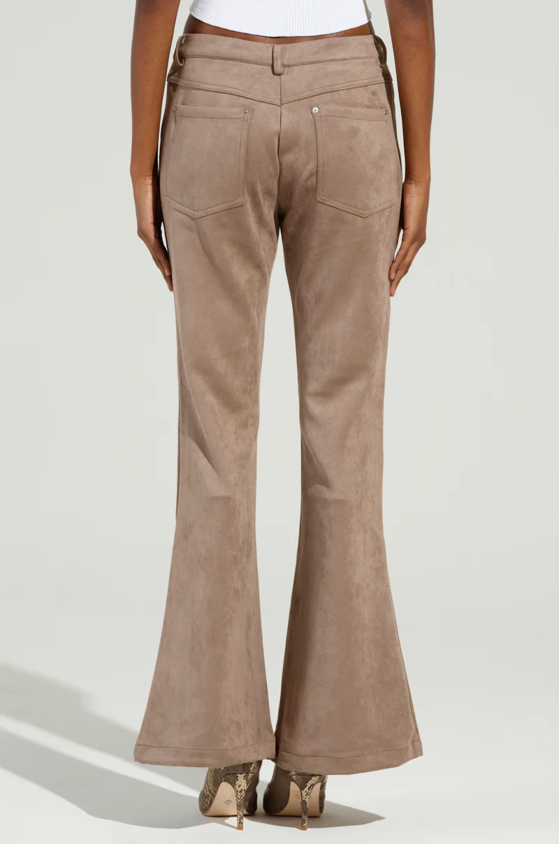 SOFIA FAUX SUEDE FLARE PANTS - Image 4