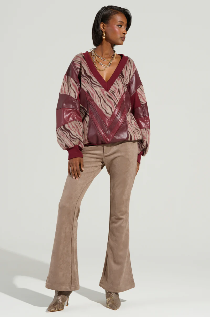 SOFIA FAUX SUEDE FLARE PANTS - Image 5