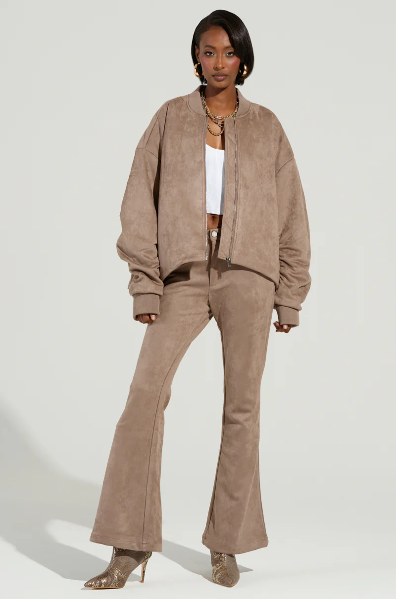 SOFIA FAUX SUEDE FLARE PANTS - Image 6