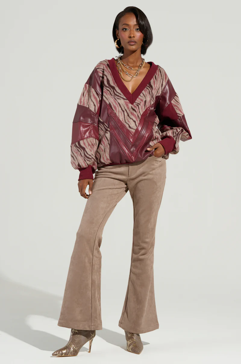 SOFIA FAUX SUEDE FLARE PANTS - Image 7