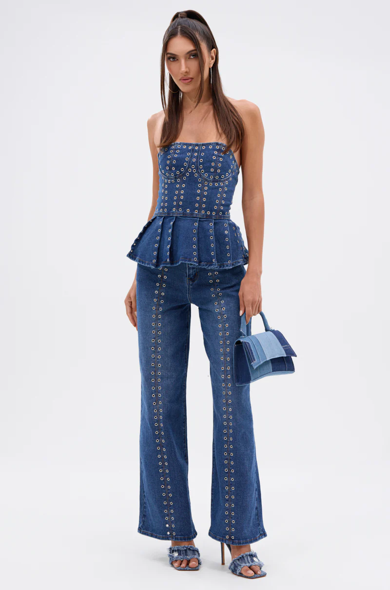 SOFIA RELAXED DENIM WITH GROMMET