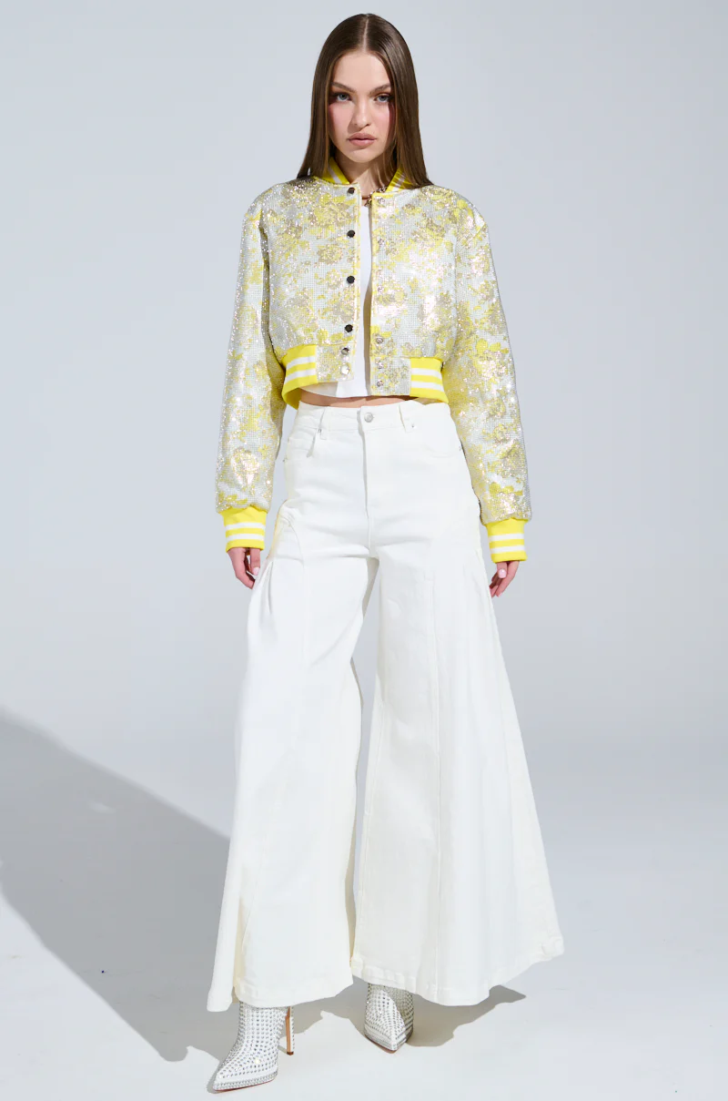 SOLEIL RHINESTONE BROCADE BOMBER - Image 5