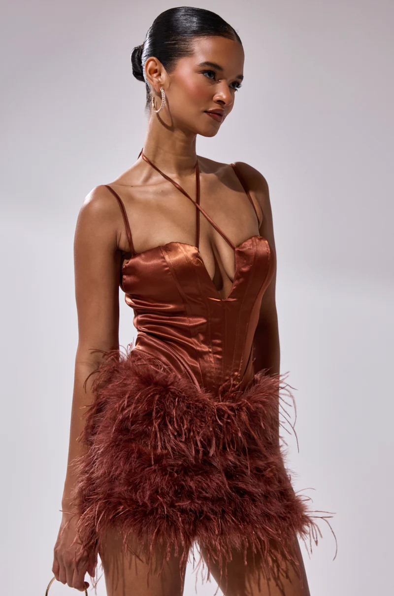 SOMETHIN EXTRA FEATHER MINI DRESS - Image 4