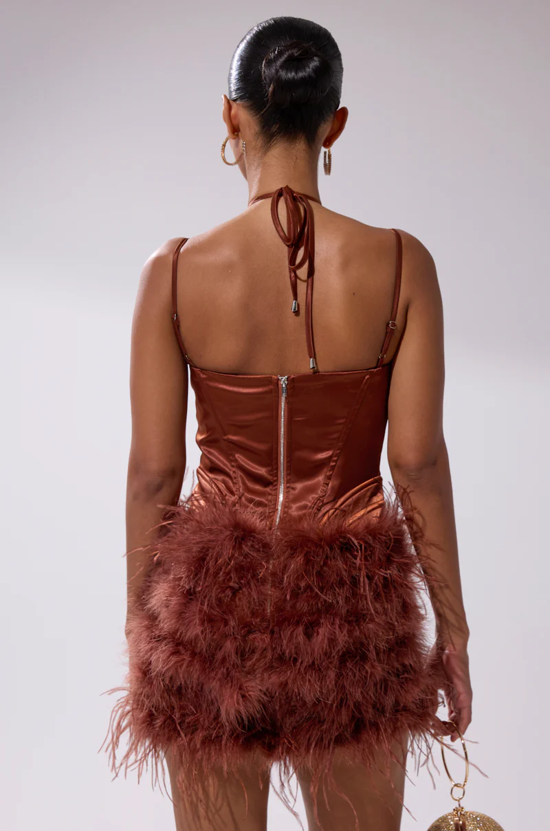 SOMETHIN EXTRA FEATHER MINI DRESS - Image 6