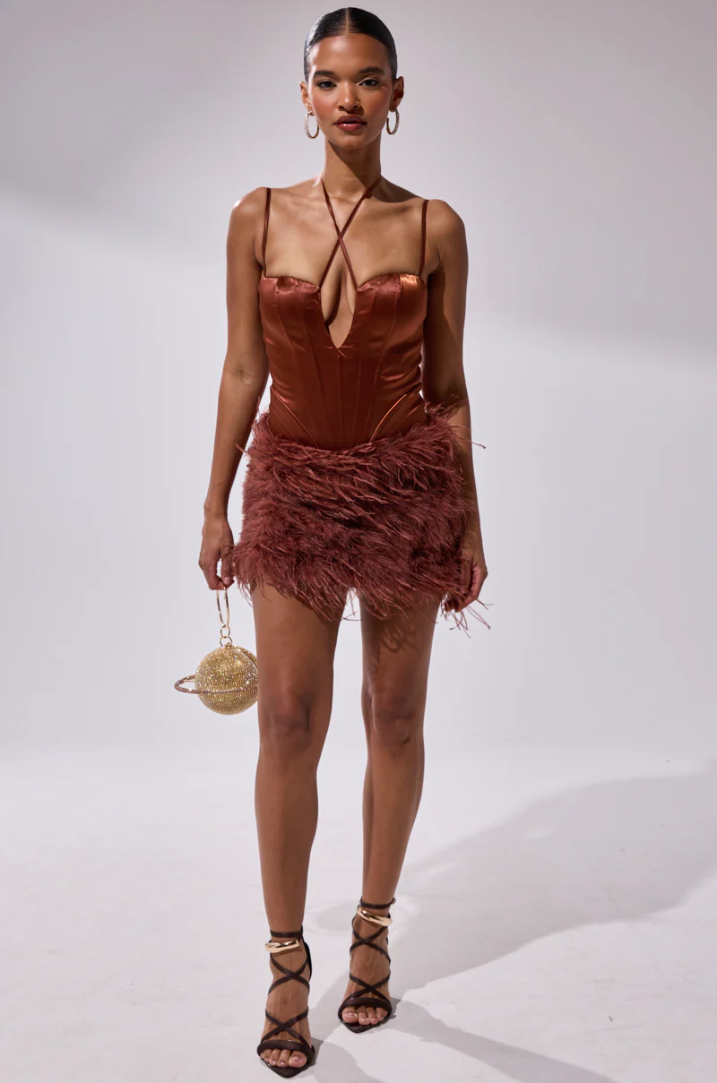 SOMETHIN EXTRA FEATHER MINI DRESS - Image 8