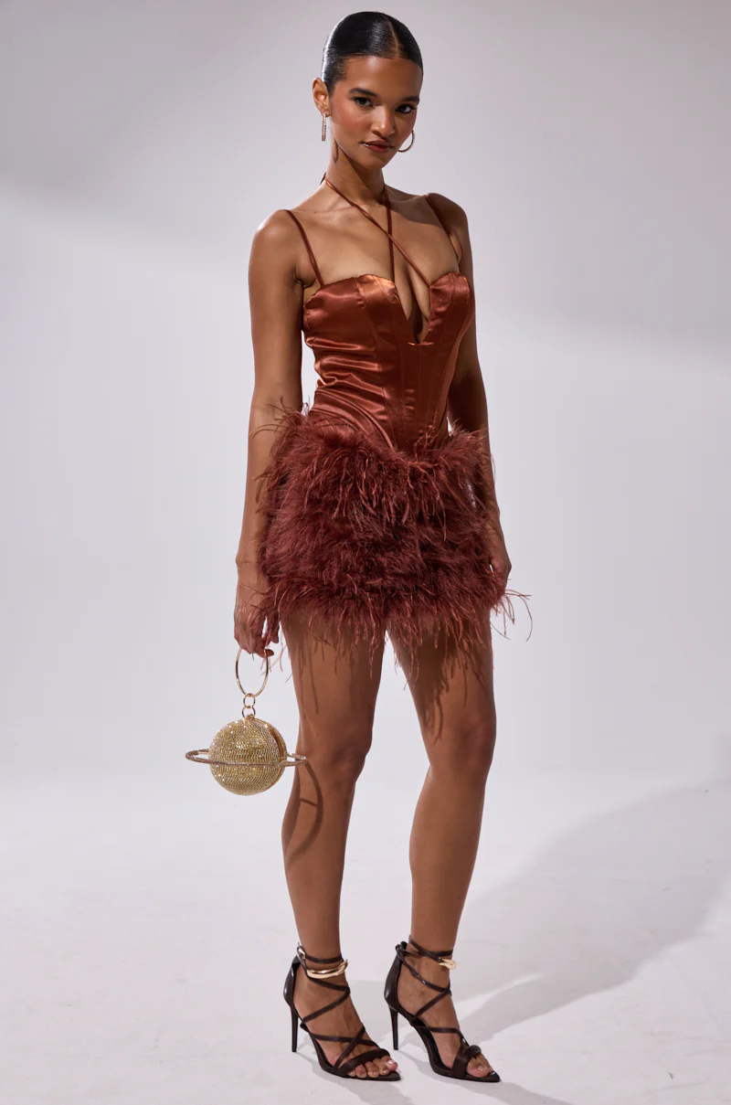 SOMETHIN EXTRA FEATHER MINI DRESS - Image 9