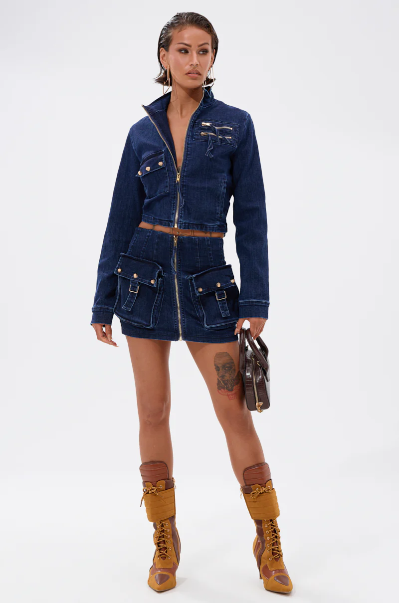 SOMETHING BETTER DENIM MINI SKIRT - Image 6