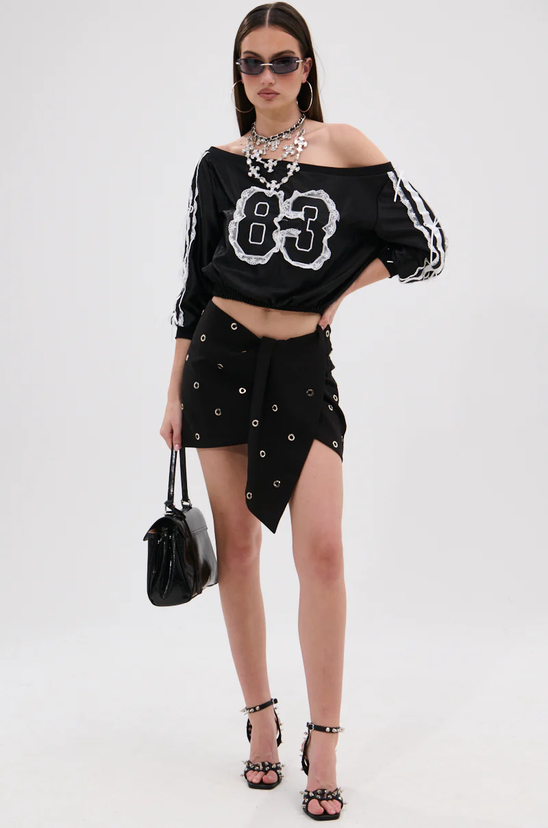 SOMETHING DIFFERENT MINI SKIRT WITH GROMMET - Image 7