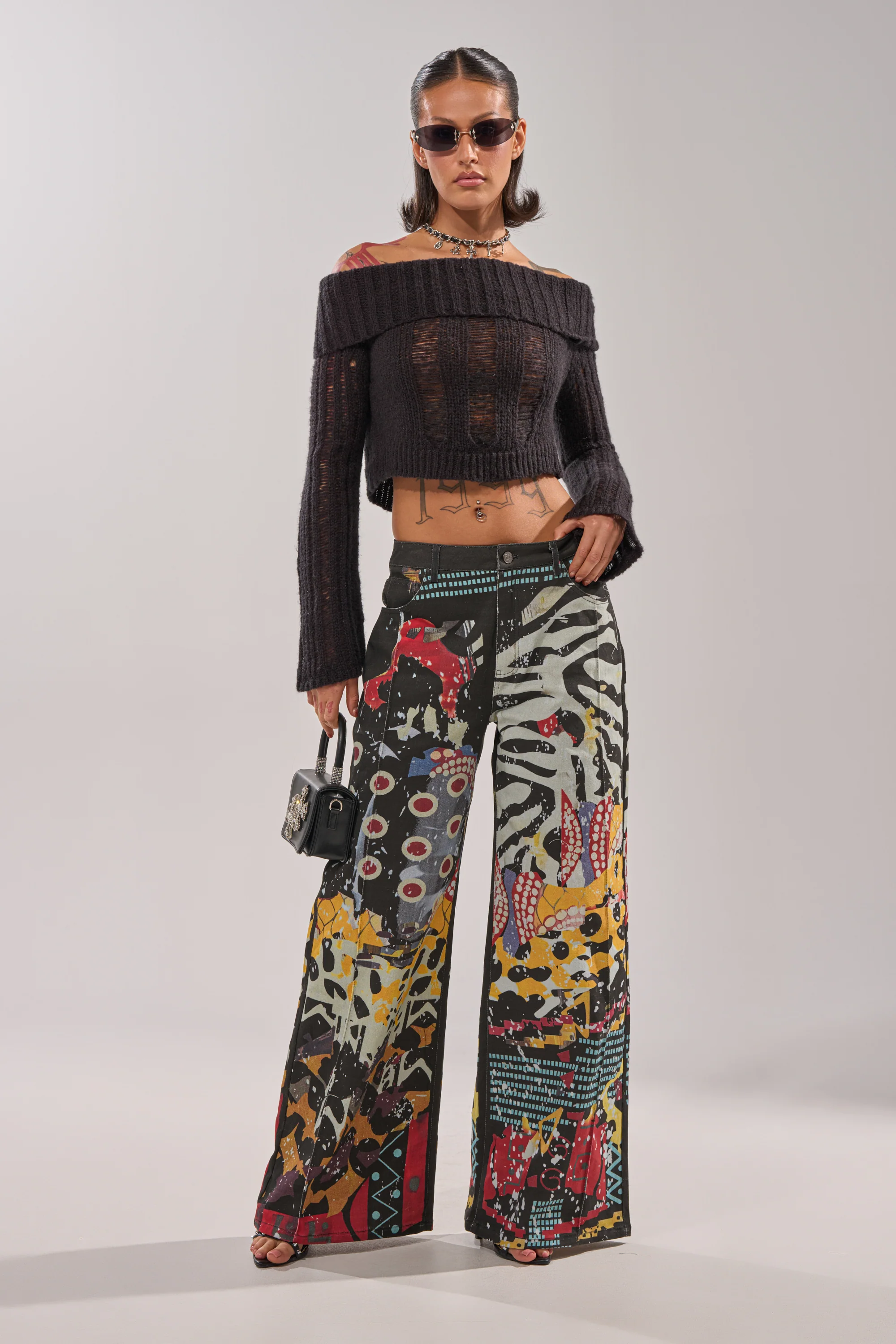 SOMETHING DIFFERENT PRINTED BLACK WASH JEANS - Image 7