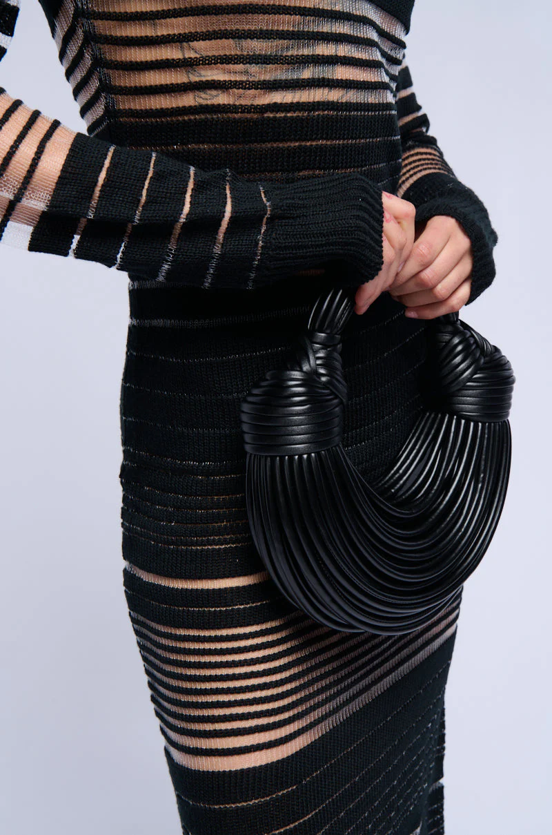 SOMETHING SPECIAL FAUX LEATHER ROPE PURSE IN BLACK - Image 2