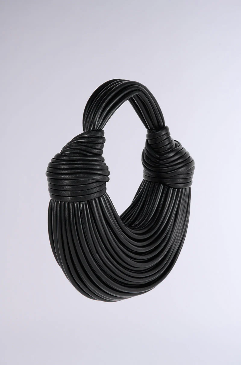 SOMETHING SPECIAL FAUX LEATHER ROPE PURSE IN BLACK - Image 4