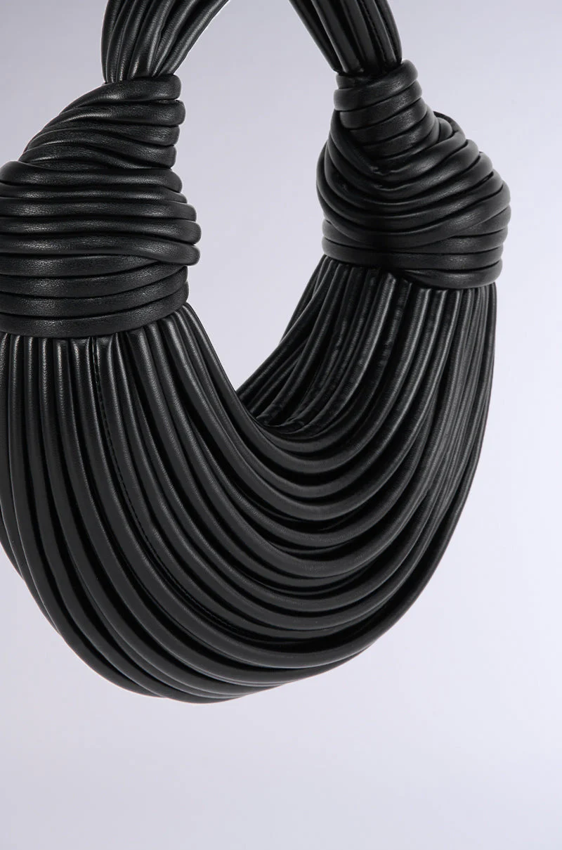 SOMETHING SPECIAL FAUX LEATHER ROPE PURSE IN BLACK - Image 5