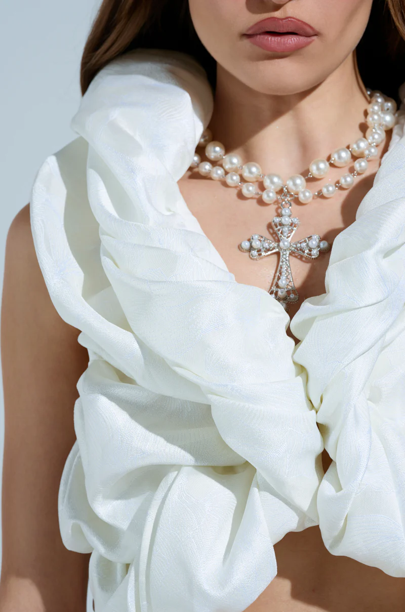 SOMETHING SWEET SATIN BOLERO IN IVORY FLORAL - Image 7