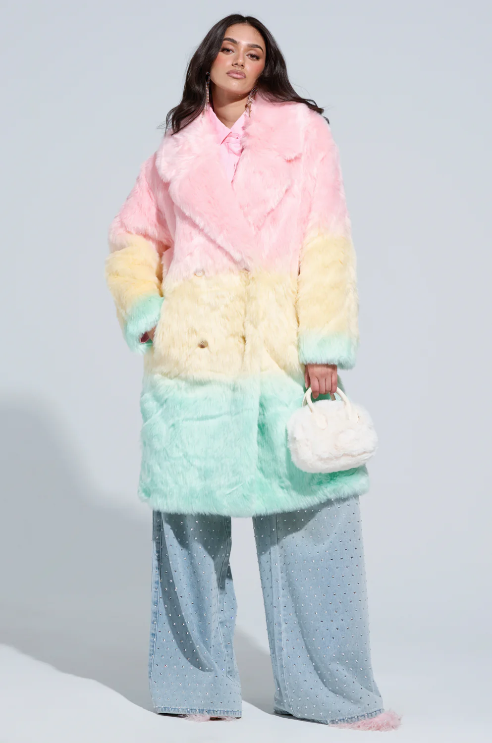 SORBET FAUX FUR TRENCH - Image 3