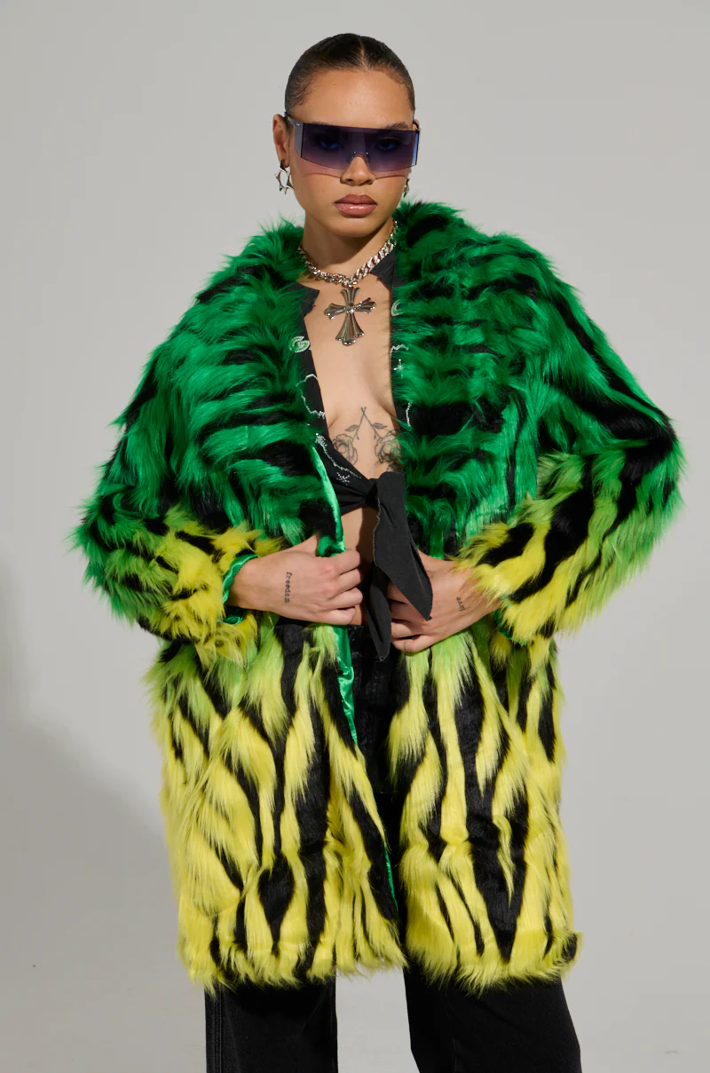 SOUND THE ALARM FAUX FUR COAT - Image 3