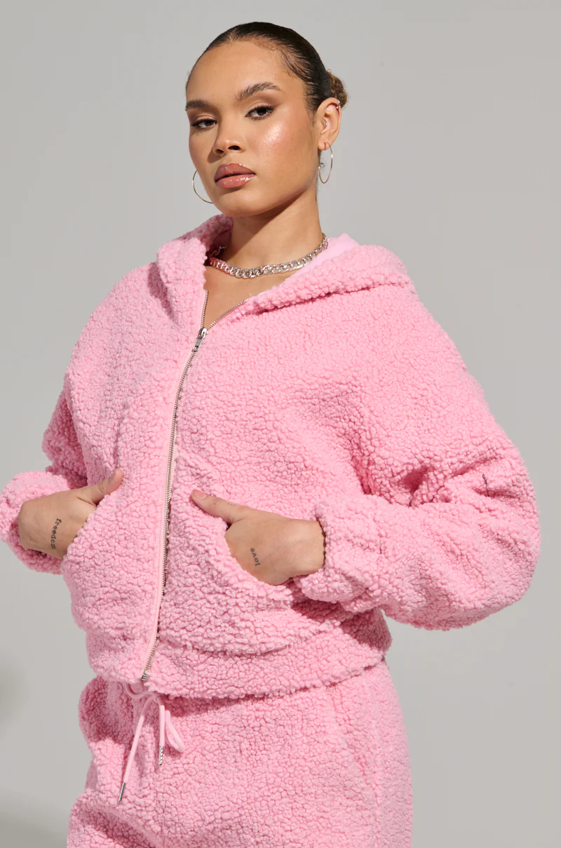 SOUR CANDY SHERPA ZIP UP HOODIE - Image 3