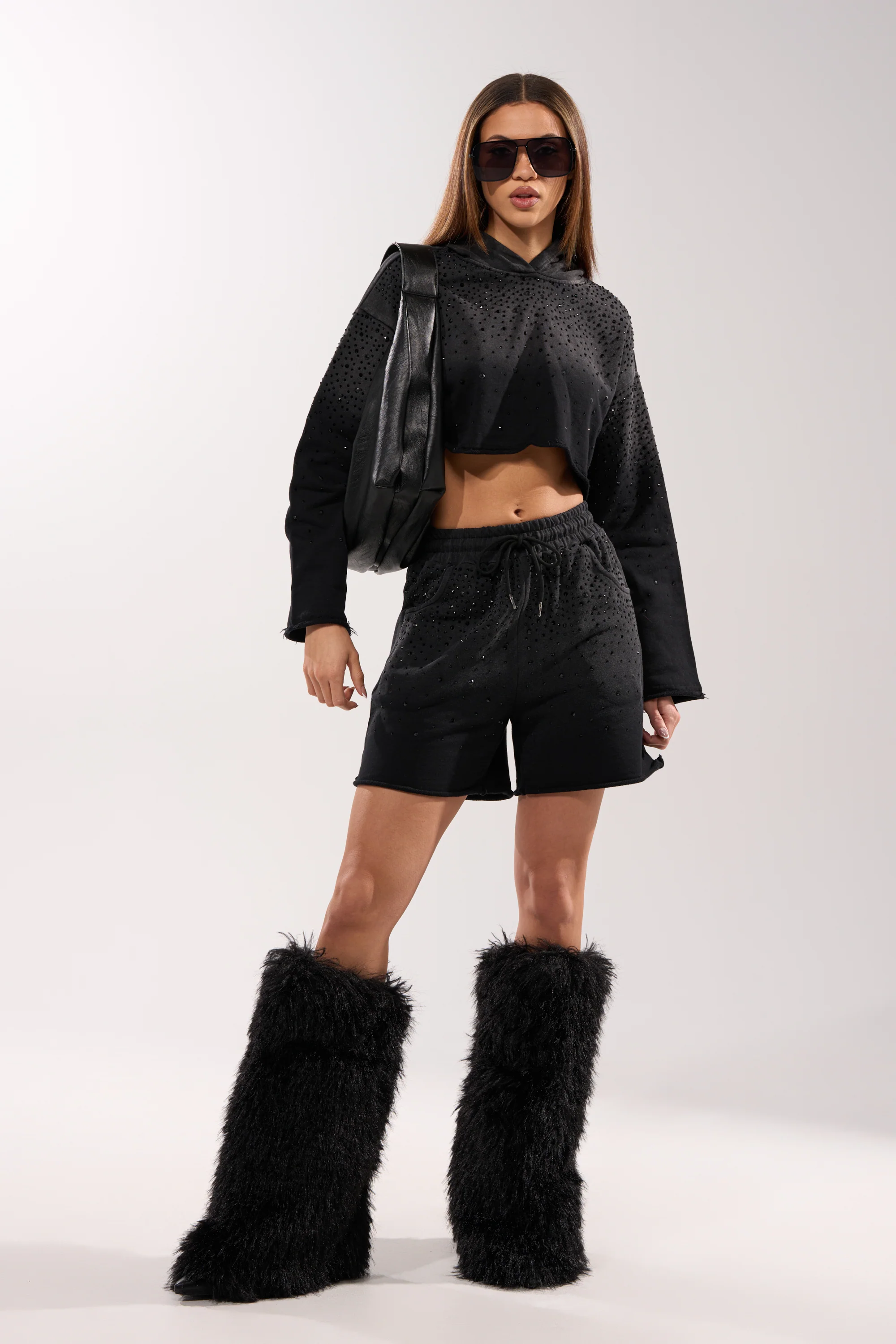SPARKLE AND SHINE MINERAL WASHED CROPPED HOODIE - Image 6