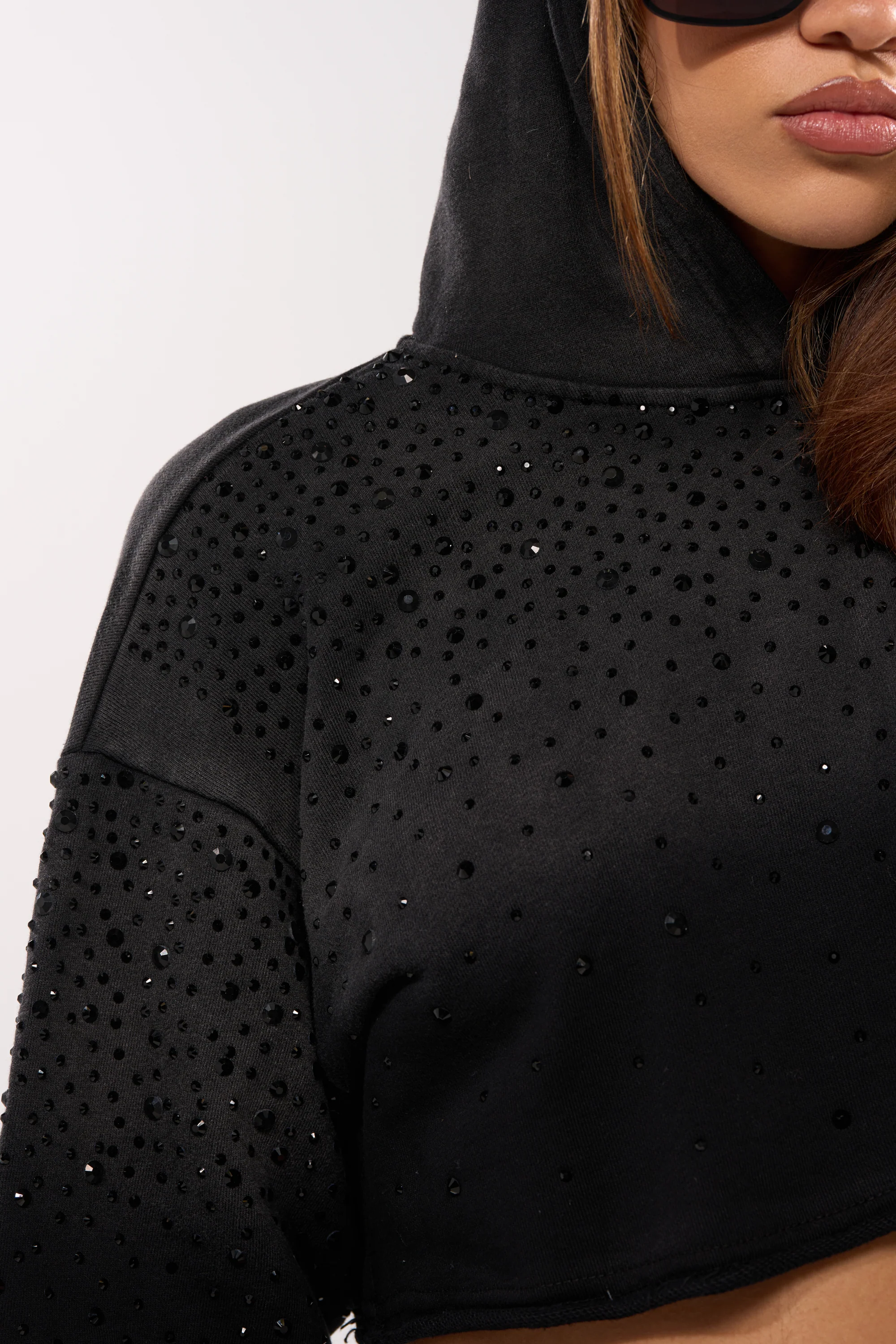 SPARKLE AND SHINE MINERAL WASHED CROPPED HOODIE - Image 8