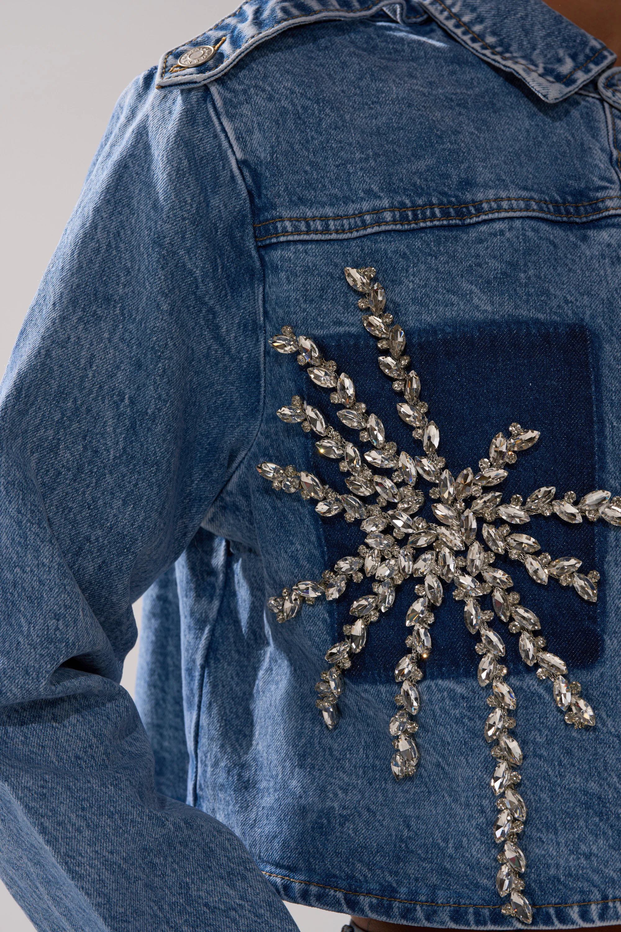 SPARKLE AND SHINE QUEEN DENIM BUTTON DOWN - Image 9