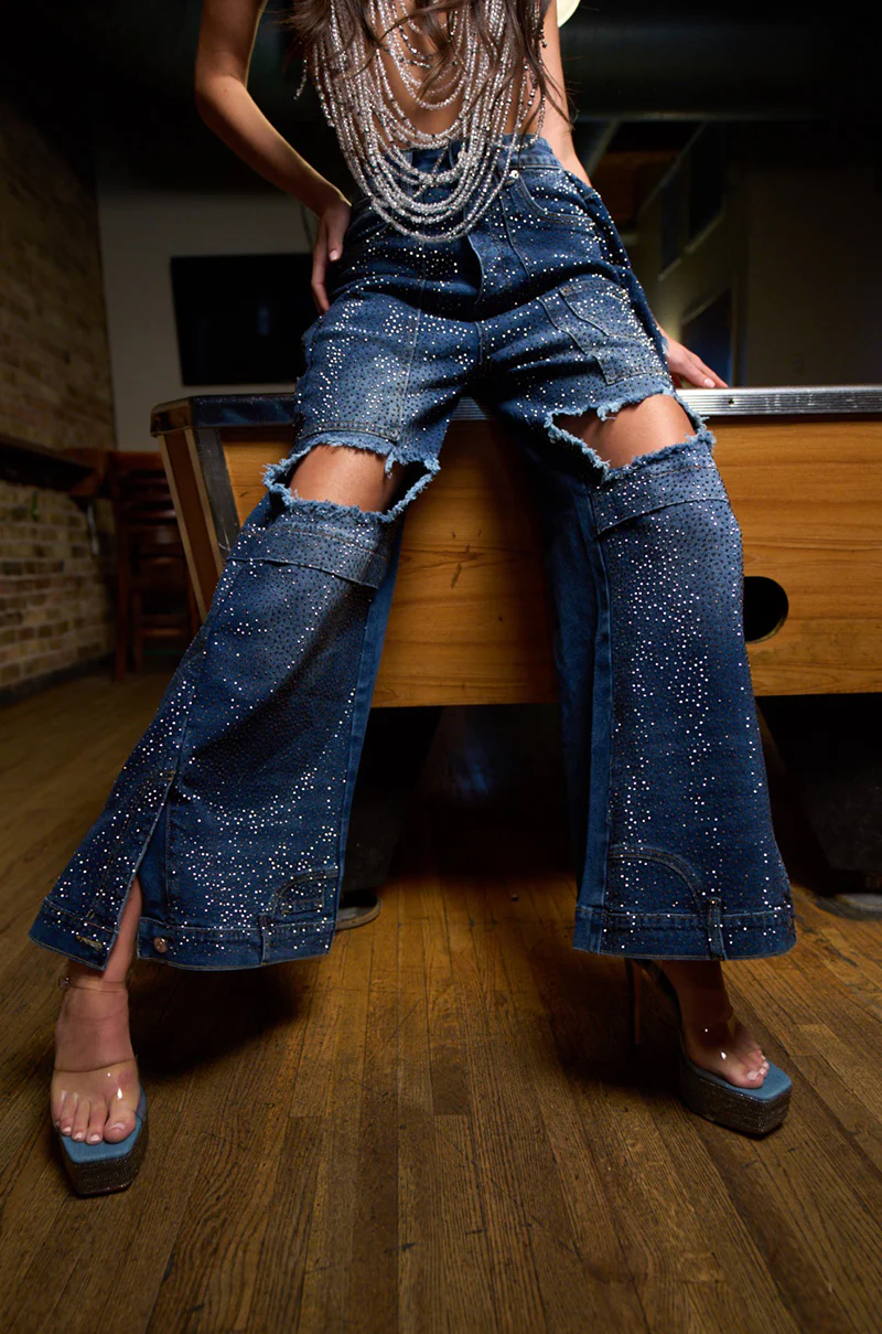 SPARKLE QUEEN WIDE-LEG DENIM - Image 2