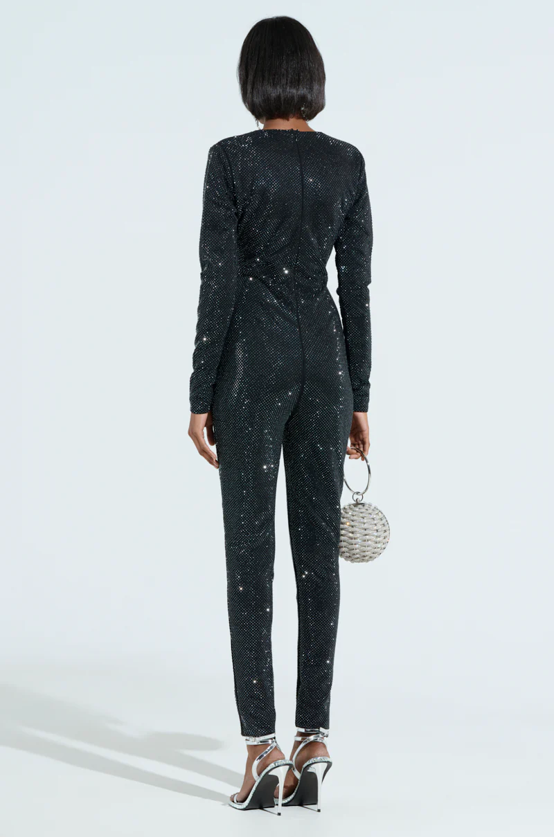 SPARKLE SPARKLE RHINESTONE LONG SLEEVE JUMPSUIT - Image 4