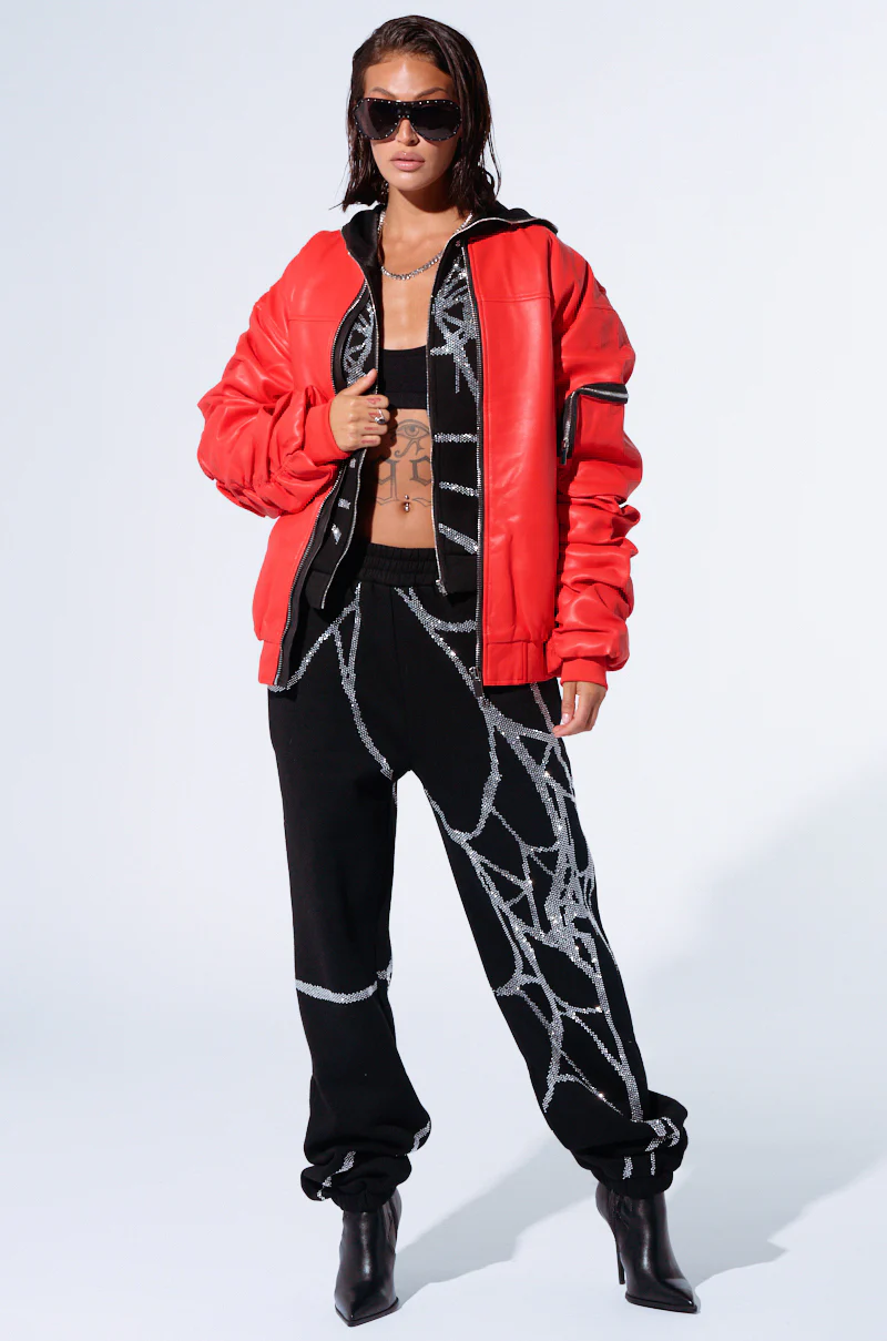 SPIDER SEQUIN DETAIL ZIP UP HOODIE - Image 6