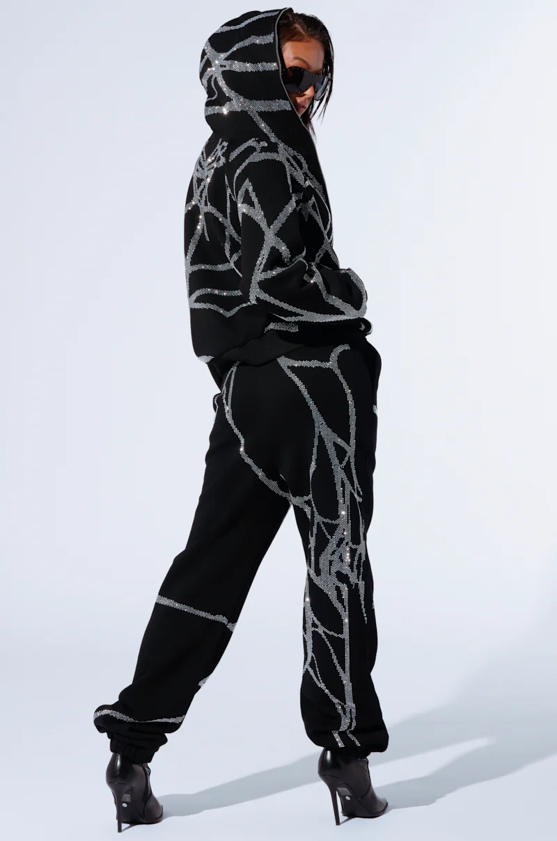 SPIDER SEQUIN DETAIL ZIP UP HOODIE - Image 9