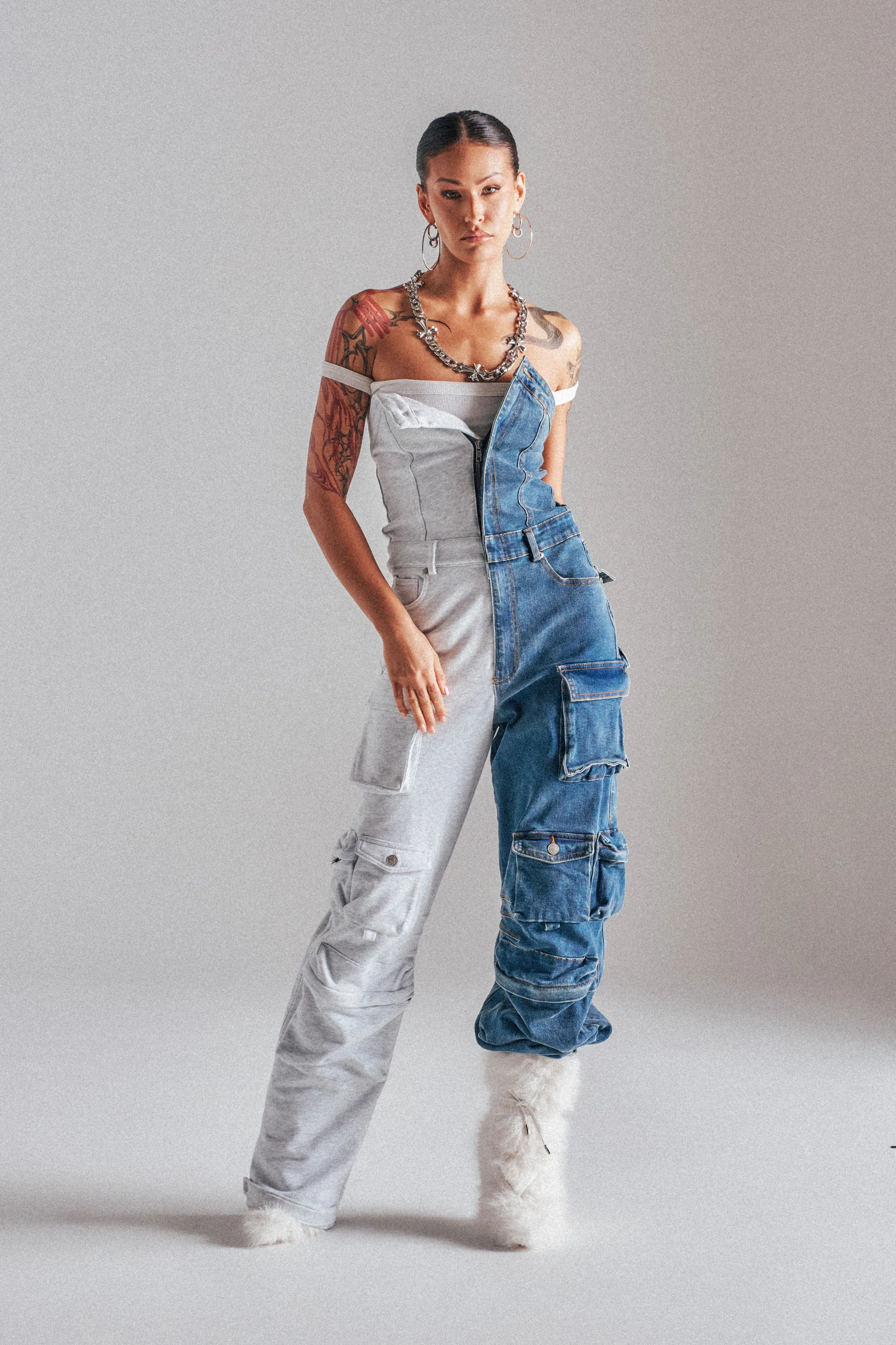 SPLIT DECISION DENIM JUMPSUIT - Image 2