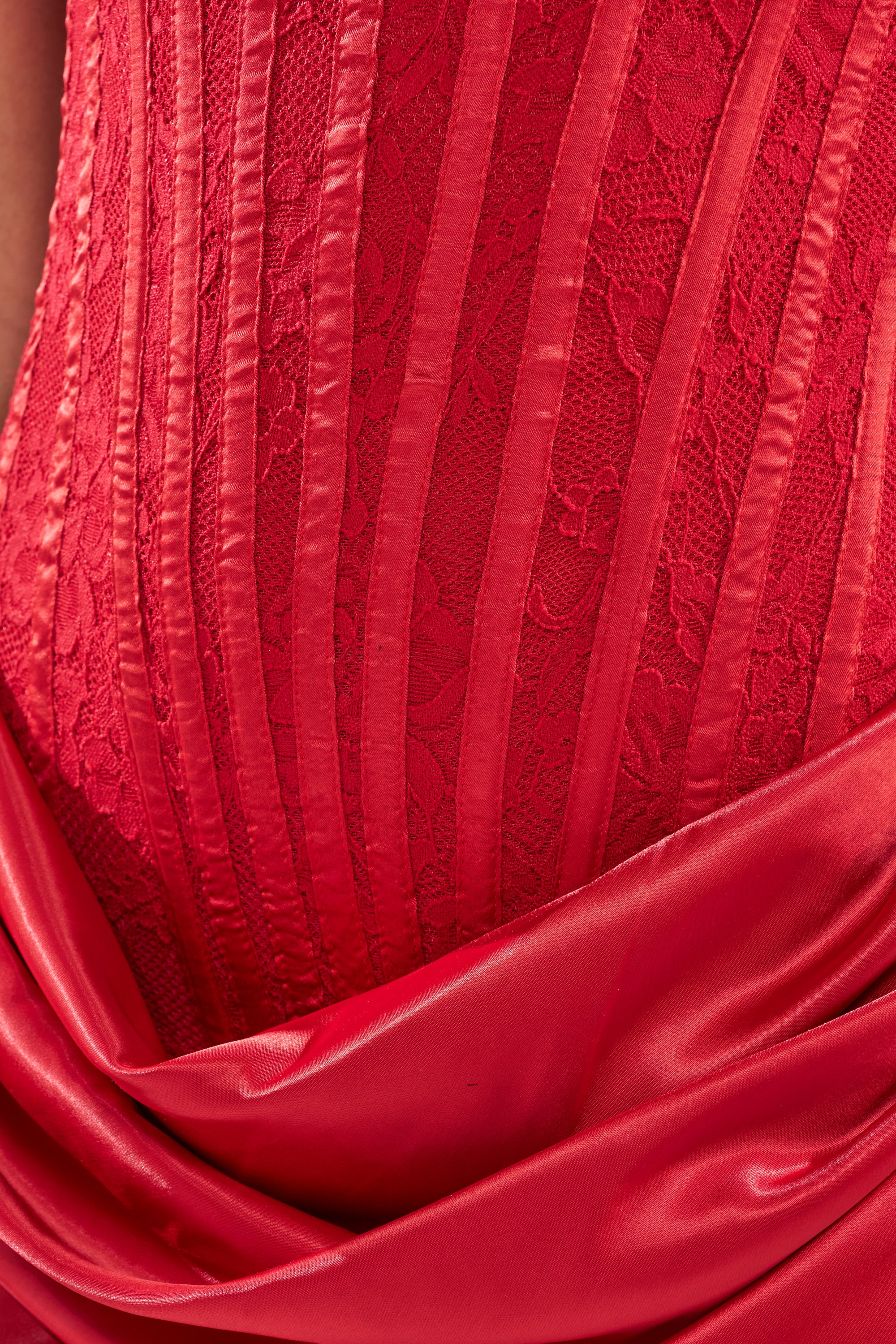 SPOIL ME LACE MINI DRESS IN RED - Image 10