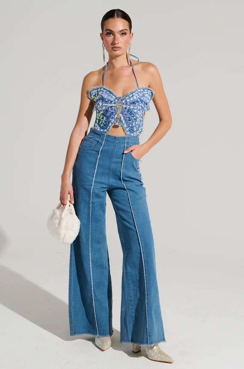 SPREAD YOUR WINGS DENIM BUTTERFLY JUMPSUIT - Image 3