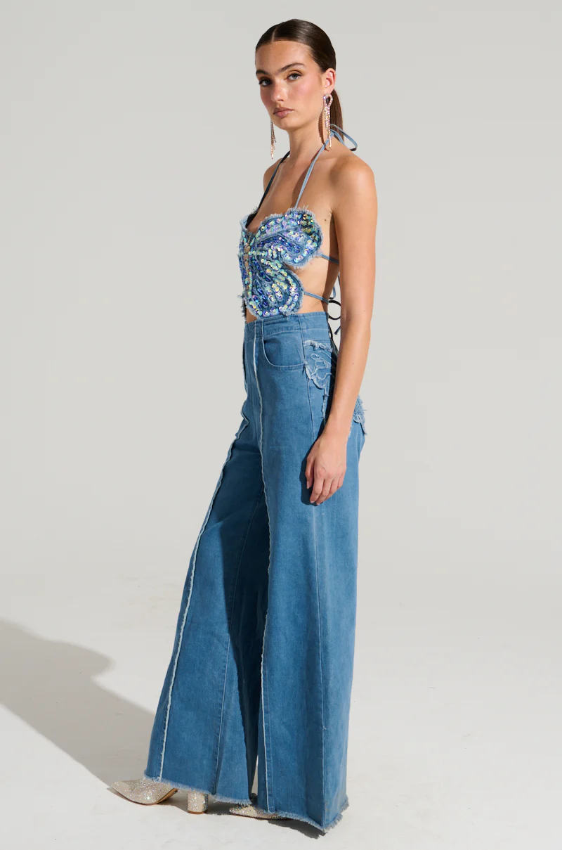 SPREAD YOUR WINGS DENIM BUTTERFLY JUMPSUIT - Image 4