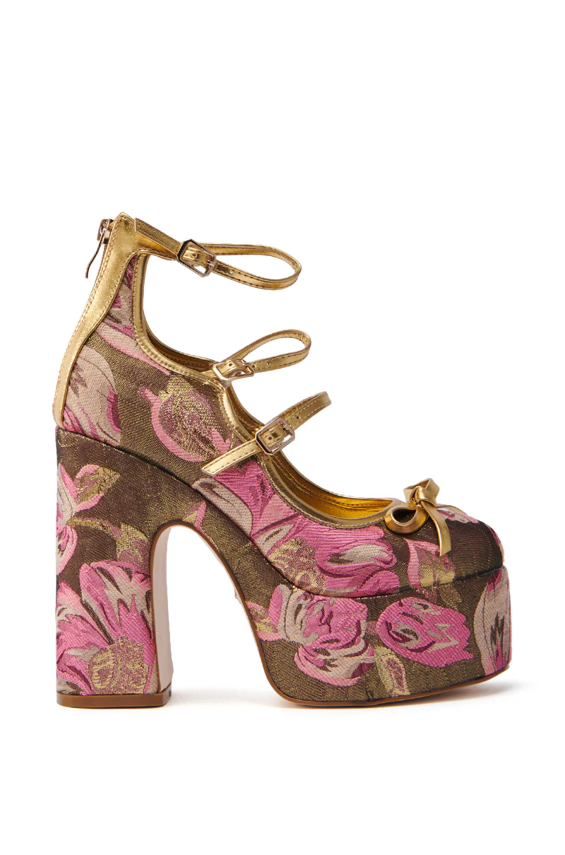 AZALEA WANG SPROUT GOLD BROCADE PUMP - Image 3