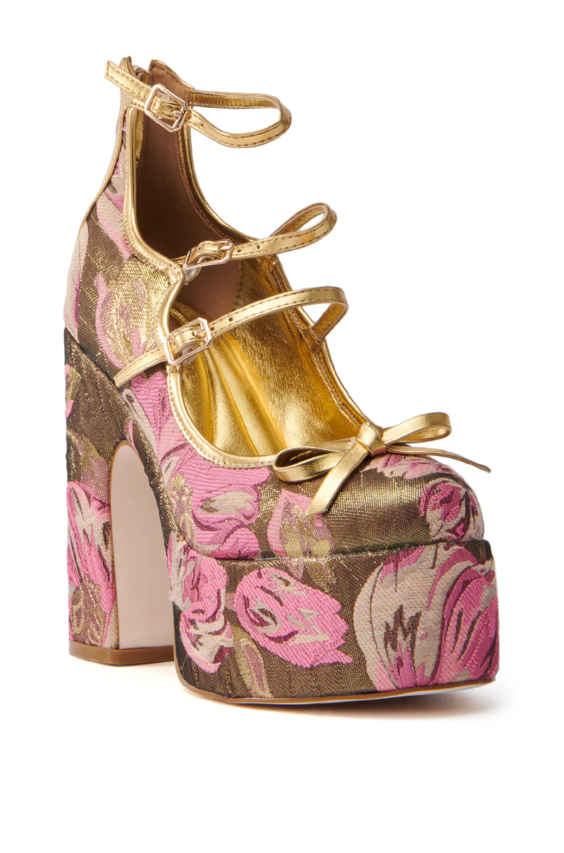 AZALEA WANG SPROUT GOLD BROCADE PUMP - Image 4