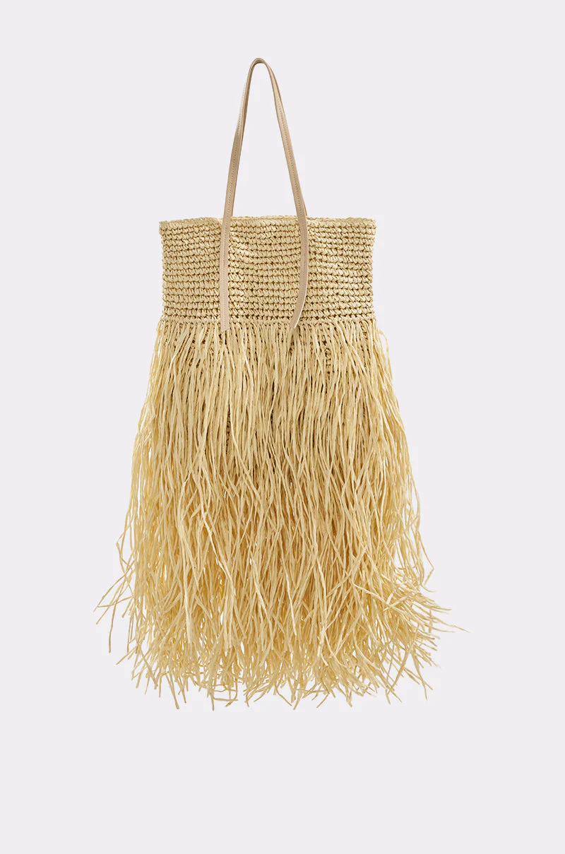 ST BARTZ SHAGGY STRAW TOTE BAG - Image 3
