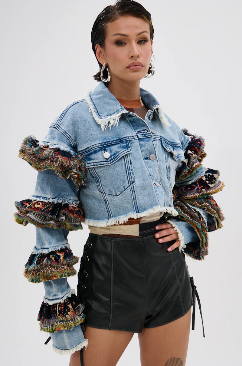 STACKED TAPESTRY DENIM JACKET - Image 2