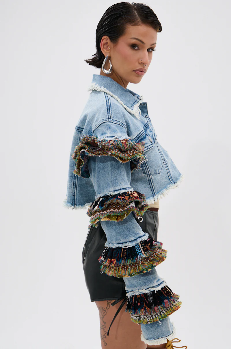 STACKED TAPESTRY DENIM JACKET - Image 4