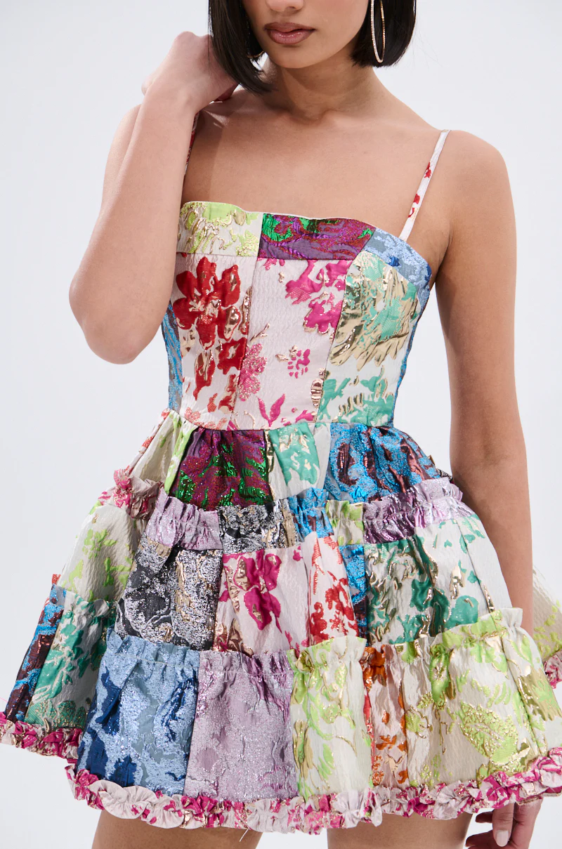 STAND OUT BROCADE MINI DRESS - Image 6