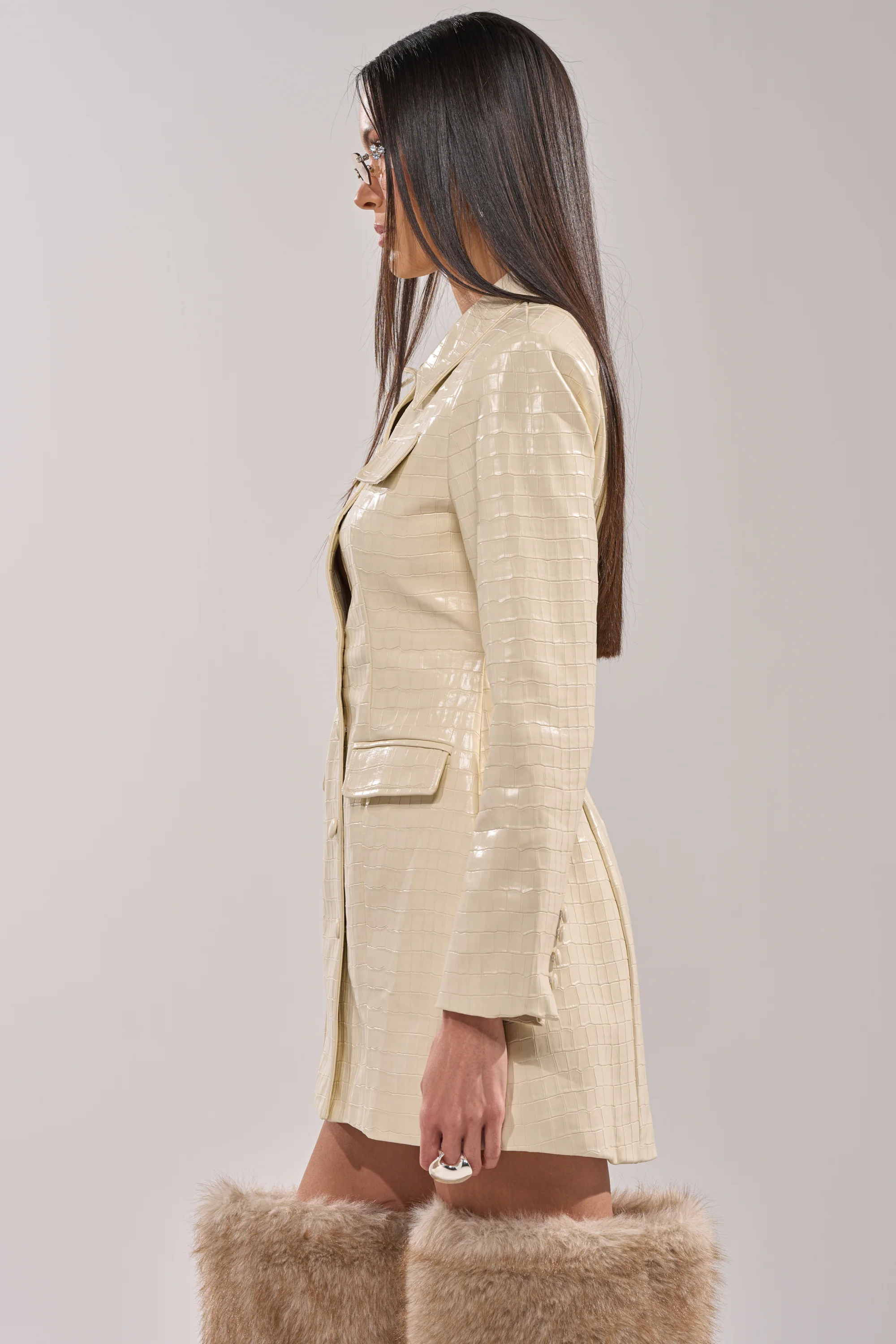 STANDING ON BUSINESS PU MINI DRESS - Image 6