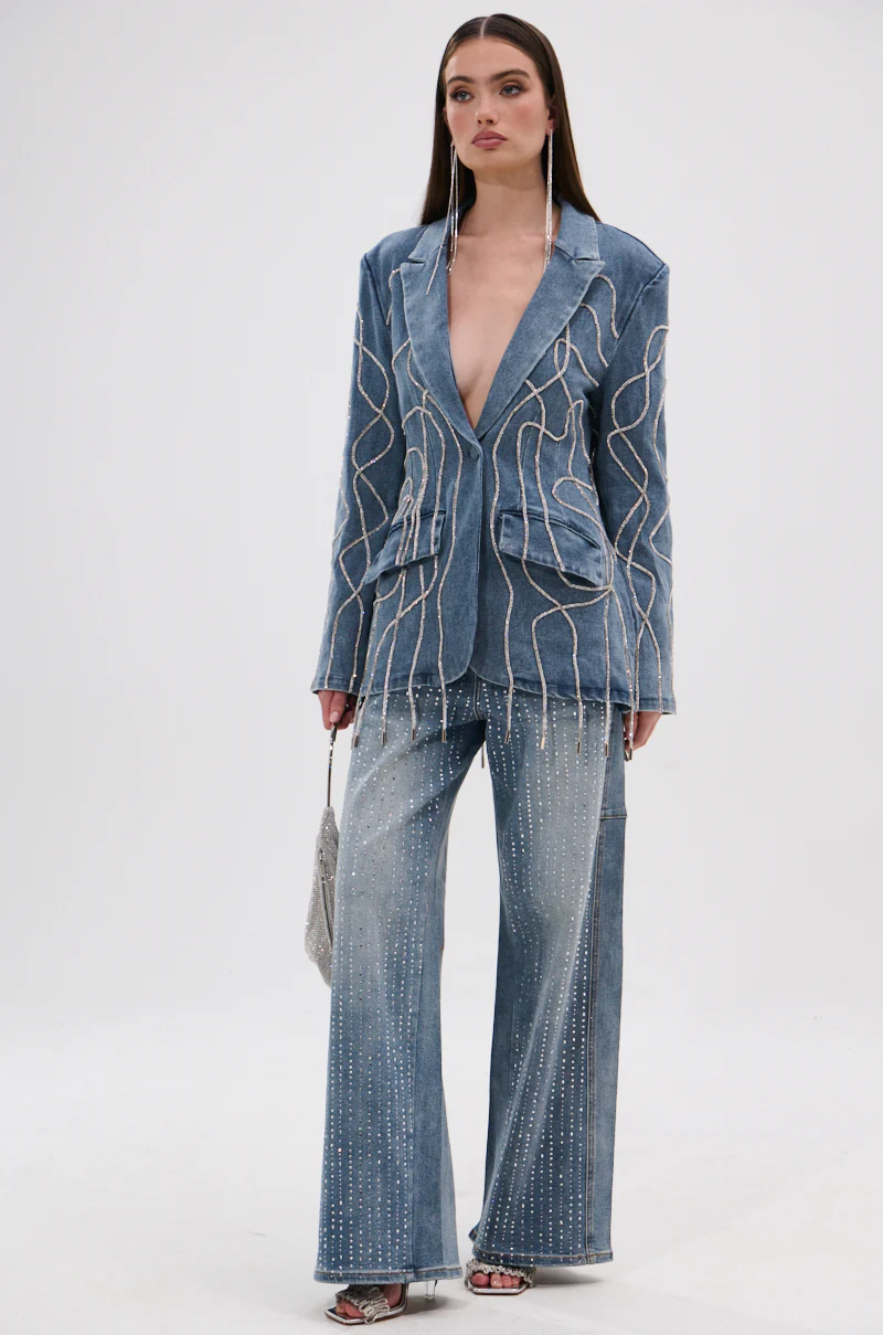 STANDOUT EMBELLISHED DENIM BLAZER - Image 7