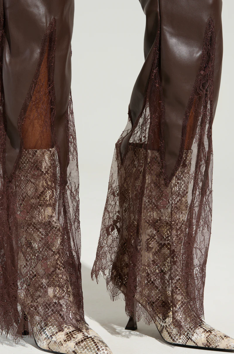 STARLIGHT FAUX LEATHER & LACE PANT - Image 5